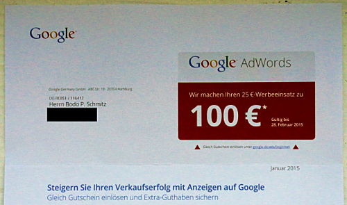 © www.linux-praktiker.de: Ungebetene Google-Werbung ('Offline-Spam')